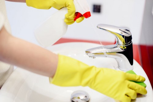 Stain removal and upholstery cleaning on a fabric sofa