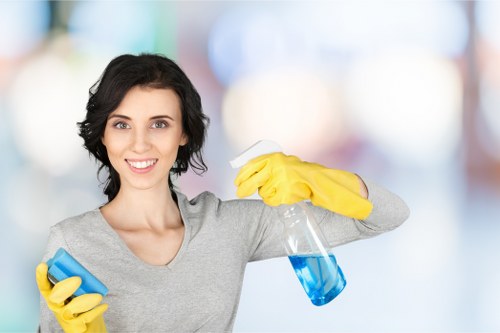 Carpet cleaning process in a Nine Elms office interior